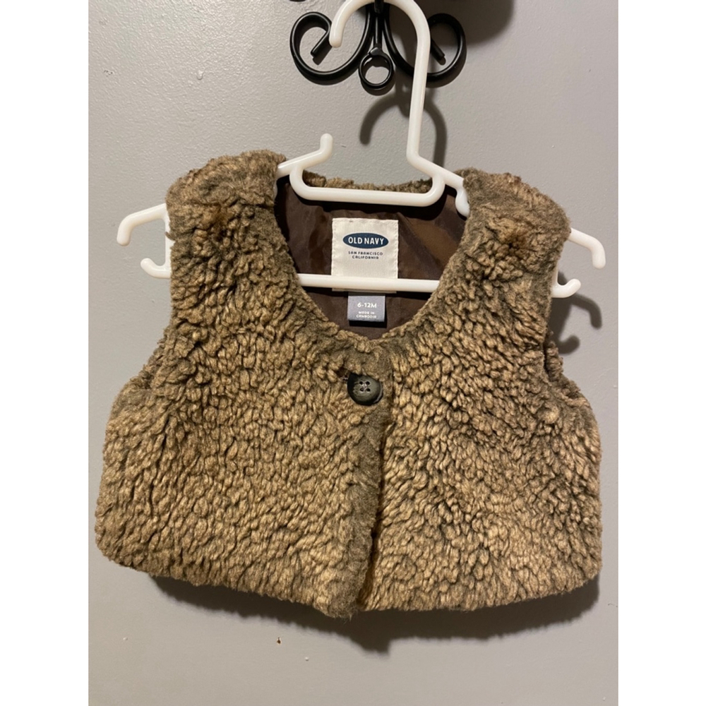 Girls Old Navy Vest 6-12M Brown